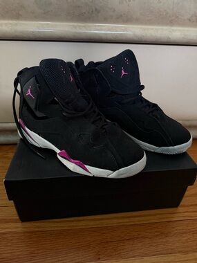 Jordan True Flight GG Black with Fuchsia and White Accents